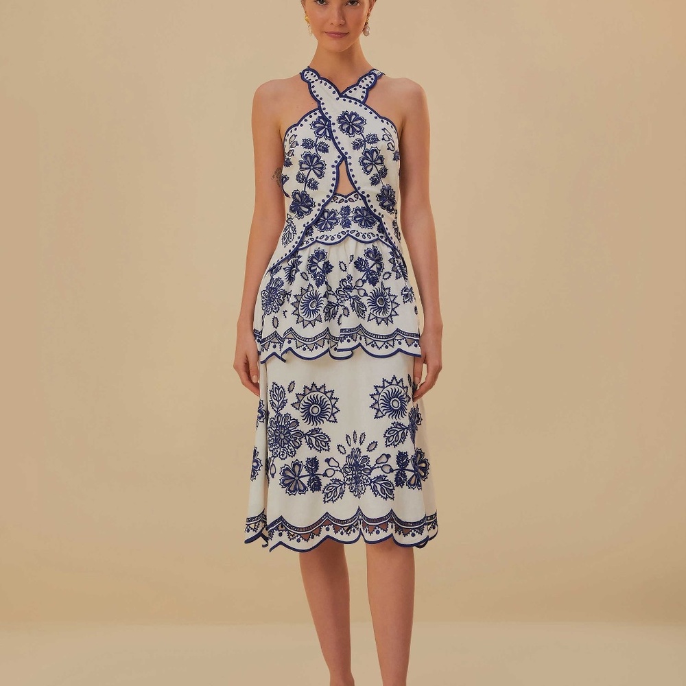 Off-White Richelieu Lenzing™ Ecovero™ Euroflax™ Midi Dress